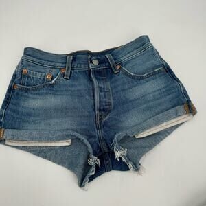 Levis 501 distressed cut off shorts